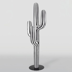 Casa Padrino XXL Deko Kaktus Wei� / Schwarz H. 195 cm - Garten Dekoration