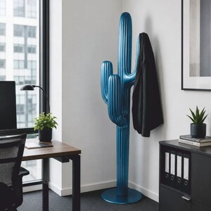 Casa Padrino XXL Deko Kaktus Blau Metallic H. 195 cm - Garderobenst�nder - Deko Accessoires