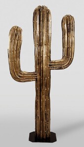 Casa Padrino XXL Deko Kaktus Antik Gold / Schwarz H. 180 cm