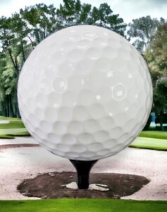 Casa Padrino XXL Deko Golfball mit Abschlag Wei / Schwarz  140 cm