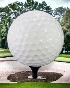Casa Padrino XXL Deko Golfball mit Abschlag Wei� / Schwarz  140 cm