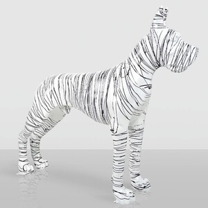 Casa Padrino XXL Deko Skulptur Deutsche Dogge Wei� / Schwarz 130 cm - Garten Figur