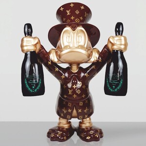 Casa Padrino XXL Deko Skulptur Ente Braun / Gold / Schwarz H. 120 cm - Gro�e Deko Figur