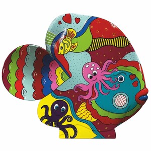 Casa Padrino XXL Deko Skulptur Fisch Bunt 126 x H. 108 cm - Deko Figur