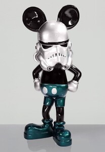 Casa Padrino XXL Deko Skulptur Schwarz / Gr�n / Silber H. 120 cm - Wohnzimmer & Garten Deko