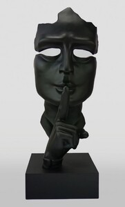 Casa Padrino XXL Deko Skulptur Matt Schwarz / Schwarz H. 190 cm