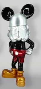 Casa Padrino XXL Deko Skulptur Schwarz / Silber / Rot / Gold H. 120 cm - Wohnzimmer & Garten Deko