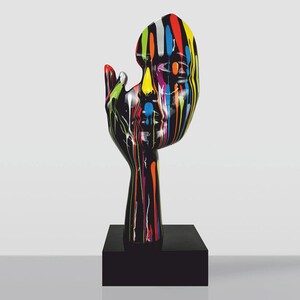 Casa Padrino XXL Deko Skulptur Schwarz / Bunt H. 190 cm - Gro�e Deko Figur