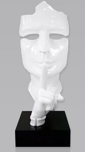 Casa Padrino XXL Deko Skulptur Wei� / Schwarz H. 190 cm