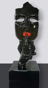 Casa Padrino XXL Deko Skulptur Schwarz / Rot H. 190 cm