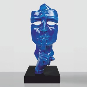 Casa Padrino XXL Deko Skulptur Blau / Schwarz H. 190 cm - XXL Deko Figur
