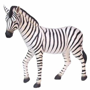 Casa Padrino XXL Deko Skulptur Zebra Wei� / Schwarz 180 cm - Lebensgro�e Garten Figur