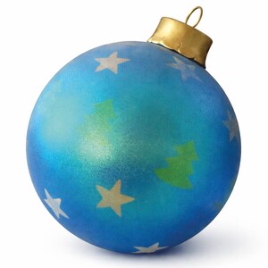 Casa Padrino XXL Deko Weihnachtsbaumkugel Blau / Gold  70 x H. 90 cm - Weihnachts Dekoration