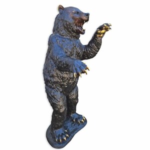 Casa Padrino XXL Garten Deko Bronze Skulptur B�r Braun / Gold H. 185 cm - Lebensgro�e Bronze Figur