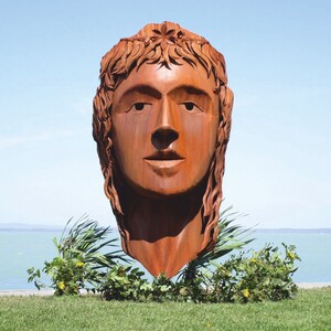 Casa Padrino XXL Garten Deko Stahl Skulptur Frauenkopf Rost H. 215 cm