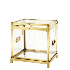 Eichholtz Flightcase Exposed Gold - Beistelltisch aus Acryl mit Messingrahmen und St�nder