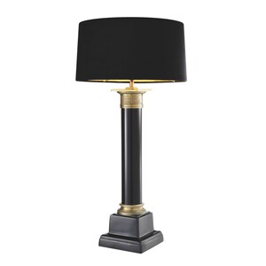 Eichholtz Table Lamp Monaco Schwarz Antik Messing - Tischleuchte im S�ulendesign ohne Schirm