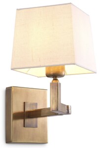 Eichholtz Wandleuchte Cambell Vintage Messing 15 x 30 x H. 28 cm - Wandlampe mit Schwenkarm und Lampenschirm