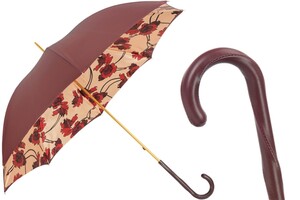 Gebl�mter Regenschirm in Bordeau f�r Damen - Handmade in Italy