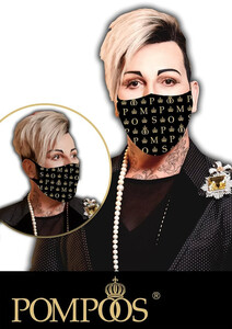 Gl��ckler POMP��S Mund- und Nasenmaske - Allover Pomp��s - 