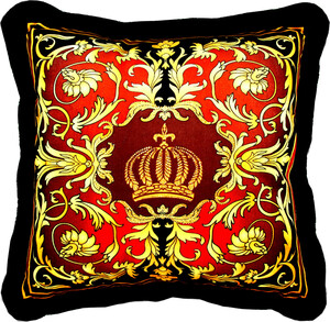 Harald Gl��ckler Luxus Barock Deko Kissen Pomp��s by Casa Padrino Bordeaux / Schwarz / Gold mit Glitzersteinen - Gl��ckler Kissen 