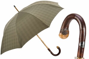 Herren Regenschirm Kastanienholz - Handmade in Italy