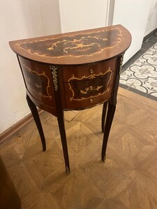 Barockstil Halbmond-Kommode mit Intarsien - 2 Schubladen - H 71 cm *EB**