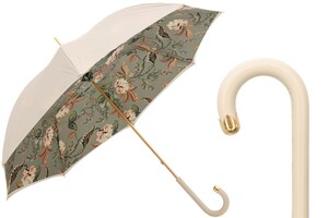 Klassischer Regenschirm Elfenbein Farbe f�r Damen - Handmade in Italy