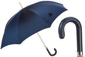 Klassischer Regenschirm mit Ledergriff f�r Herren - Handmade in Italy