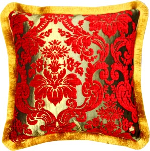Luxus Kissen Pomp��s by Casa Padrino von Harald Gl��ckler Elegance Collection Barock Muster Rot / Gold 50 x 50 cm - Luxuskissen