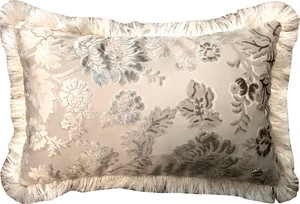 Luxus Kissen Pomp��s by Casa Padrino von Harald Gl��ckler Elegance Collection Barock Muster Creme / Creme 35 x 55 cm - Luxuskissen