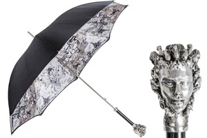 Luxus Regenschirm Damen Medusa - Manuelle �ffnung - 100% Polyester - Griff aus Messing - Handmade in Italy