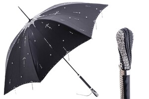 Luxus Regenschirm Damen Vogue - Manuelle �ffnung - 100% Polyester - Griff mit Swarovski�-Kristallen - Handmade in Italy