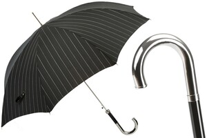Luxus Regenschirm Herren Dandy mit Nadelstreifen - Handmade in Italy