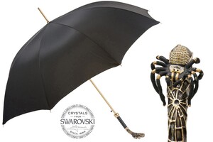Luxus Regenschirm Herren Tarantel mit Swarovski� Kristallen - Handmade in Italy