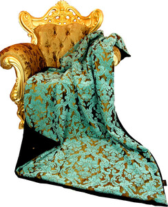 Luxus Wohndecke Pomps by Casa Padrino Barock Trkis / Gold / Schwarz von Harald Glckler mit edlem Bouquet Musterstoff
