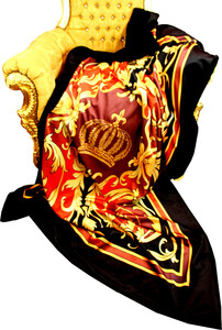 Luxus Wohndecke Pomps by Casa Padrino Barock Bordeaux Schwarz Muster / Gold von Harald Glckler mit Glitzersteinen