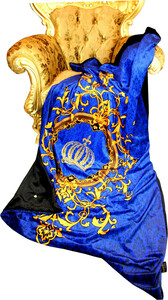 Luxus Wohndecke Pomp��s by Casa Padrino Barock Royalblau / Gold / Schwarz von Harald Gl��ckler mit Glitzersteinen