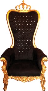 Majesttischer Harald Glckler Luxus Barock Thron Sessel Pomps by Casa Padrino Schwarz / Gold