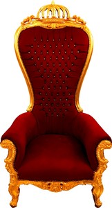 Majesttischer Harald Glckler Luxus Barock Thron Sessel Pomps by Casa Padrino Bordeaux / Gold mit Bling Bling Glitzersteinen
