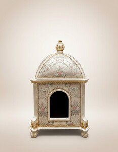 Pomp��s by Casa Padrino Barock Katzenhaus Provence Silber / Cremewei� / Gold - designed by Harald Gl��ckler