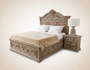 Pomp��s by Casa Padrino Luxus Barock Doppelbett Provence Braun / Grau - designed by Harald Gl��ckler
