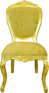 Pomps by Casa Padrino Luxus Barock Esszimmerstuhl Gold Bouquet Muster / Gold - Pompser Barock Stuhl designed by Harald Glckler - Barock Esszimmer Mbel