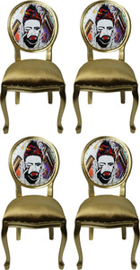 Pomp��s by Casa Padrino Luxus Barock Esszimmerst�hle Gold / Mehrfarbig 50 x 60 x H.104 cm - Pomp��se Barock St�hle designed by Harald Gl��ckler - 4 Esszimmerst�hle