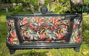 Pomp��s by Casa Padrino Luxus Barock Hunde & Katzenbett Bunt / Schwarz