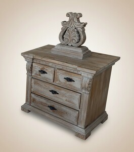 Pomp��s by Casa Padrino Luxus Barock Nachtkommode Provence Grau / Braun - designed by Harald Gl��ckler