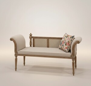 Pomp��s by Casa Padrino Luxus Barock Sitzbank Provence Grau / Braun 170 cm - Designed by Harald Gl��ckler