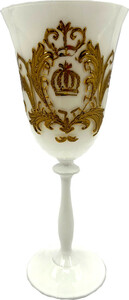 Pomp��s by Casa Padrino Luxus Barock Wei�weinglas mit 24 Karat Vergoldung Wei� / Gold  8,7 x H. 20,3 cm - Pomp��ses Wei�weinglas designed by Harald Gl��ckler - Luxus Designer Weingl�ser