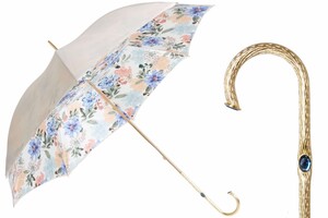 Regenschirm Damen Blumen Elfenbein - Handmade in Italy