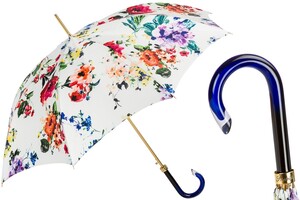 Regenschirm Damen Fr�hling - Automatische �ffnung - 100% Polyester - Griff aus Acetat - Handmade in Italy